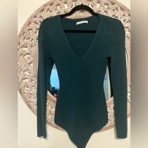 Abercrombie- Green Ribbed Bodysuit